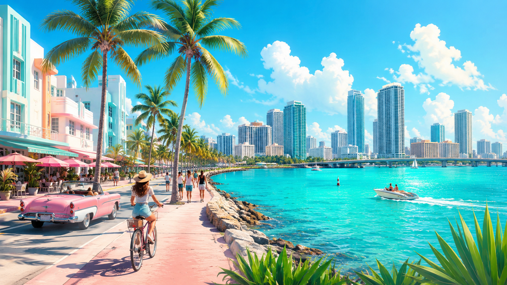 Bright Miami waterfront scene for local things to do