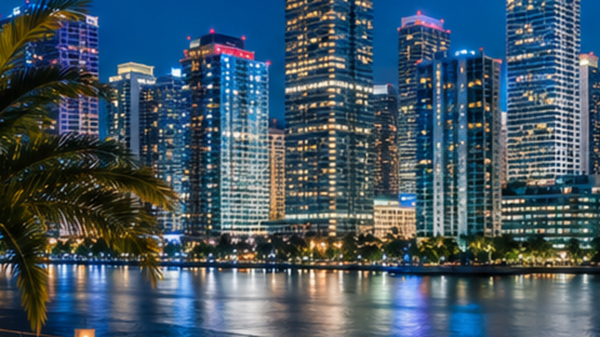 Brickell evening skyline card
