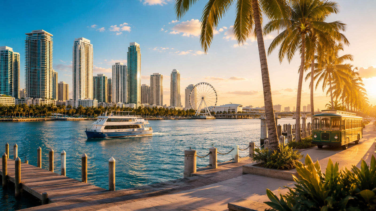 Scenic Miami skyline, bay cruise, and waterfront route for an easy booked visitor activity