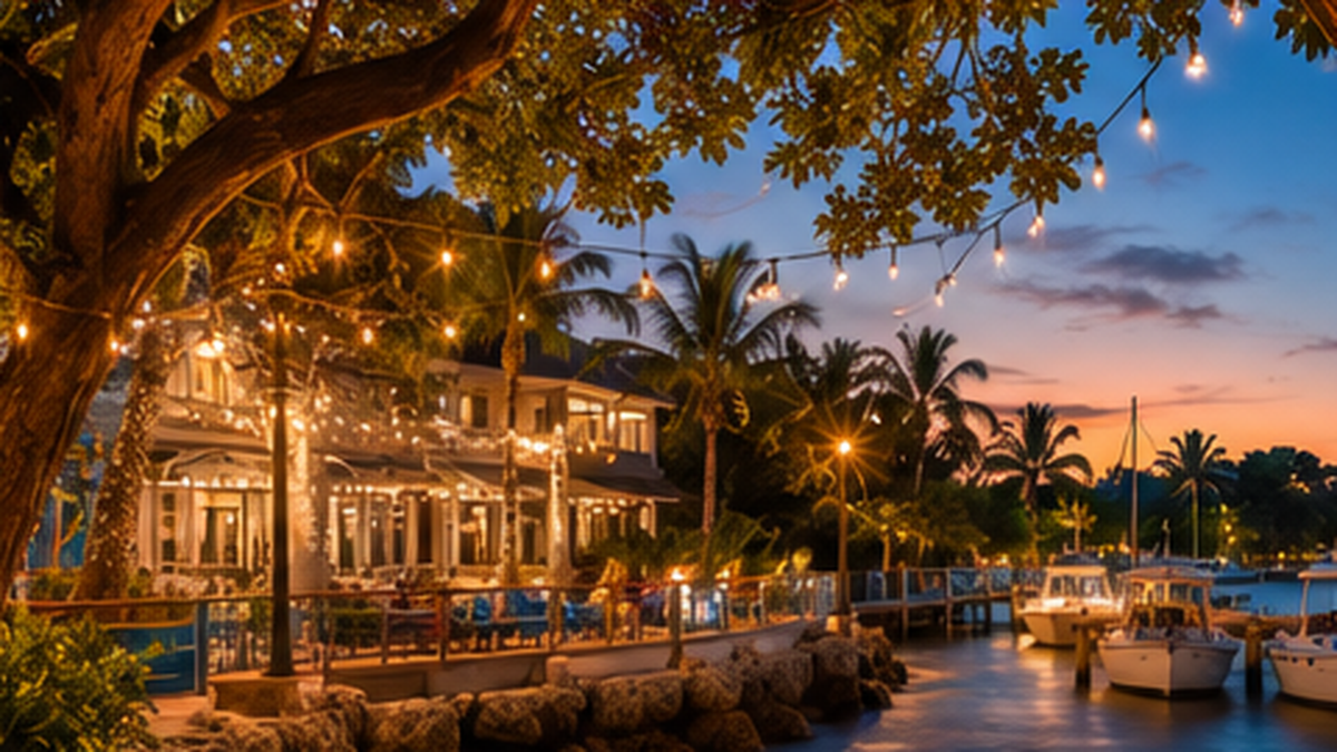 Coconut Grove evening waterfront card