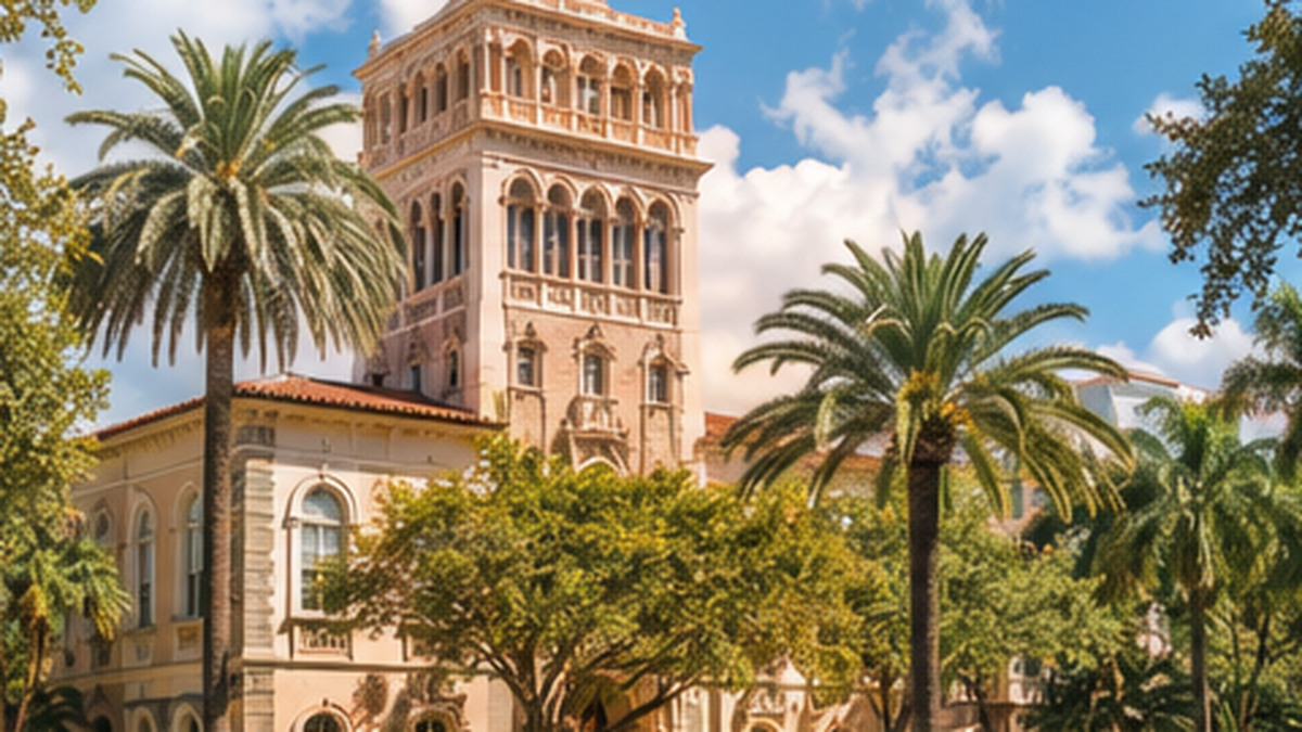 Coral Gables polished meal district illustration