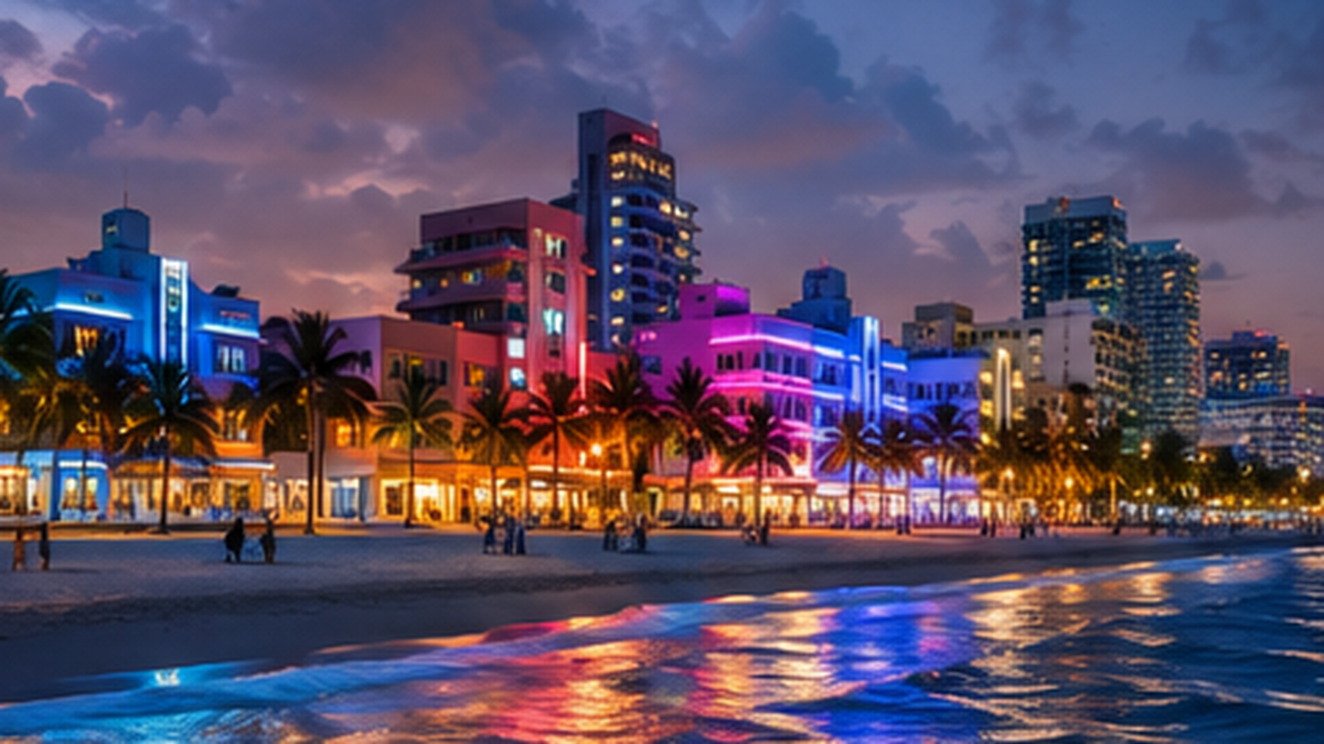 Miami Beach evening card