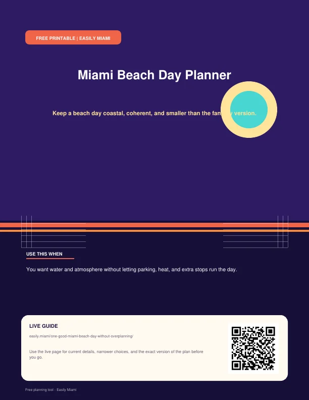 Miami Beach Day Planner printable cover