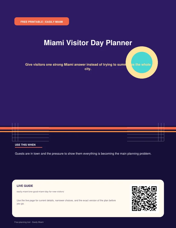 Miami Visitor Day Planner printable cover