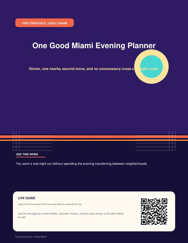 One Good Miami Evening Planner printable cover